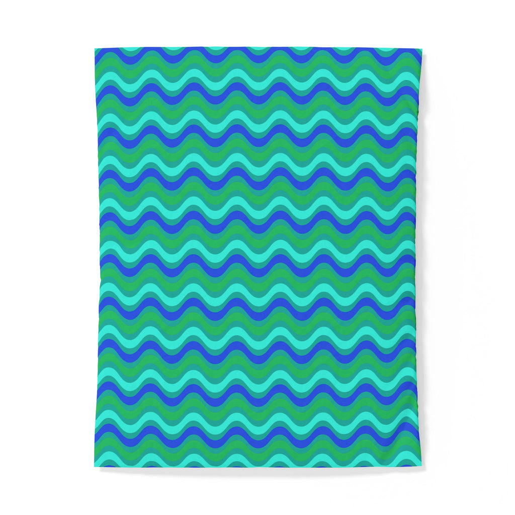 Wide Wave Interference Cotton Duvet Cover – Ocean Jewel