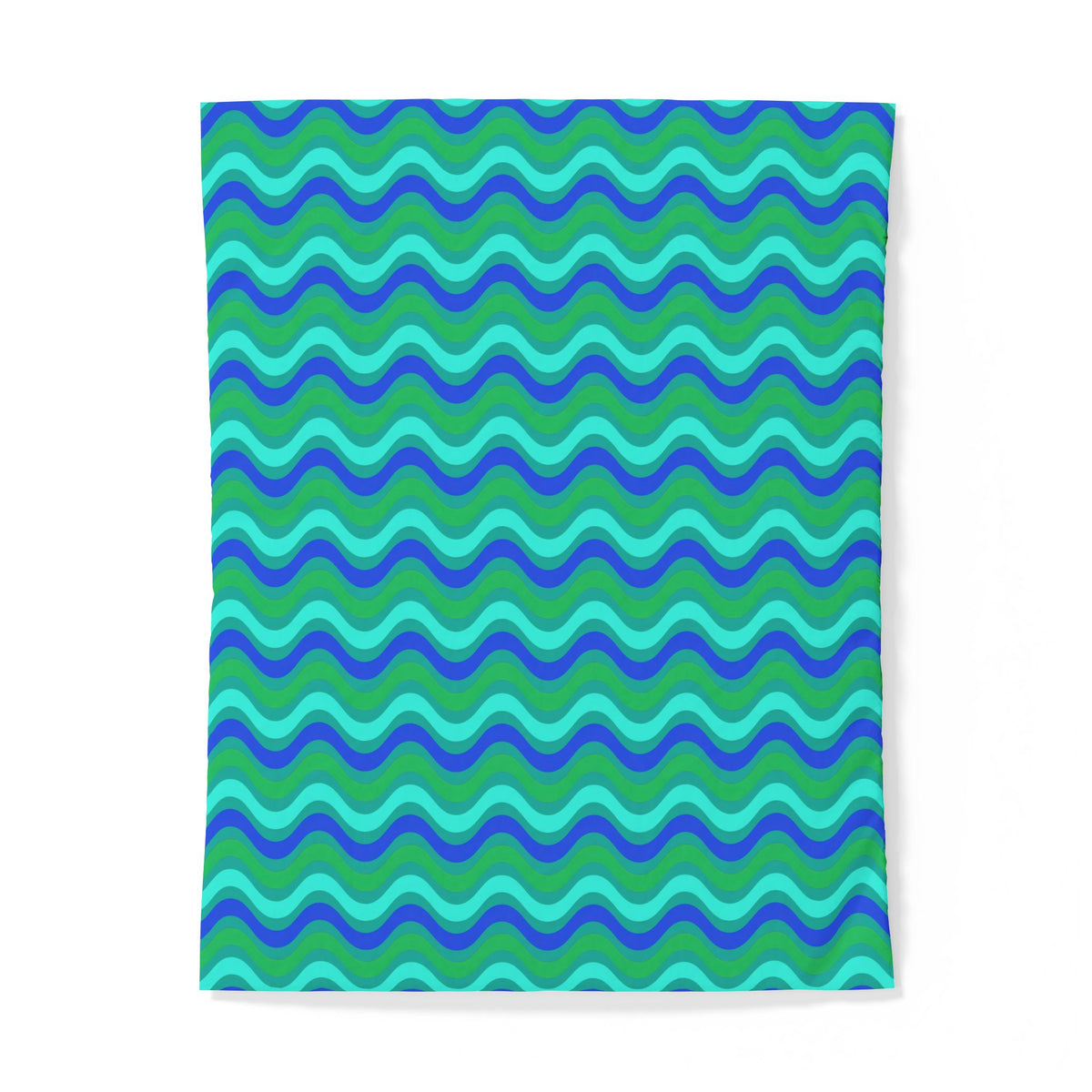 Wide Wave Interference Cotton Duvet Cover – Ocean Jewel