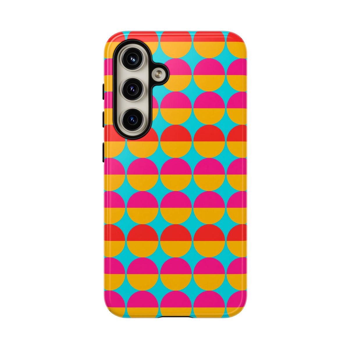 Half-Moon Stack Tough Phone Case – Geometric Blocks Pattern
