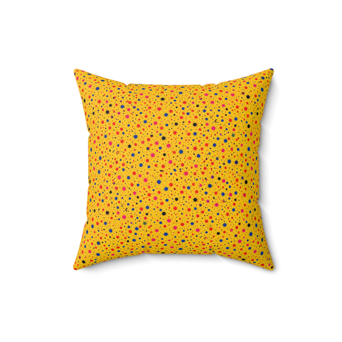 Confetti Spatter Faux Suede Cushion – Paint Splatter Pattern