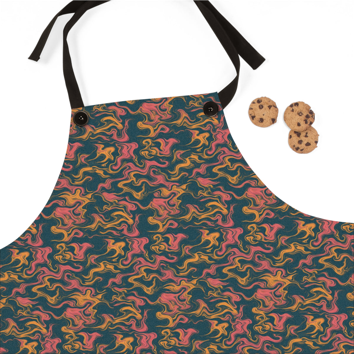 Ink Contour Drift Apron – Suminagashi Pattern