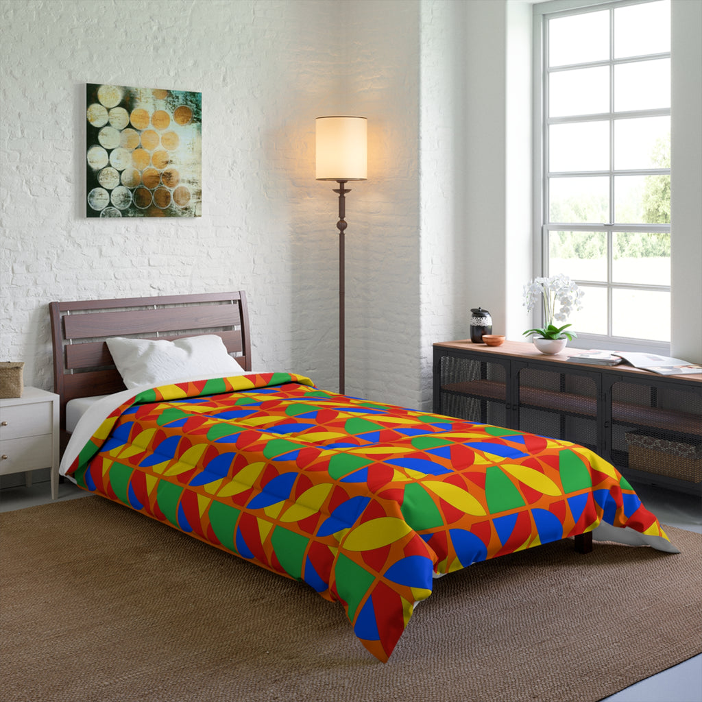 Cubist Arc Fragments Comforter – Cubist Abstract Pattern