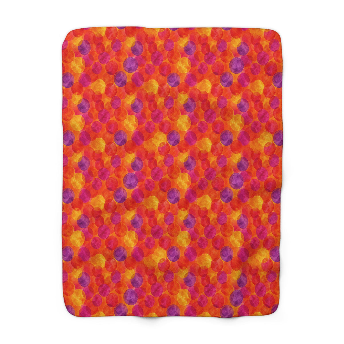 Glaze Circle Overlaps Sherpa Fleece Blanket – Wet-In-Wet Abstract Pattern