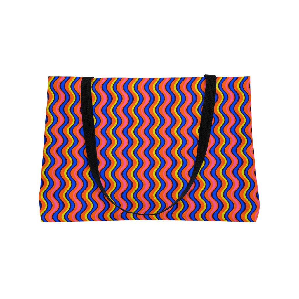 Warped Circus Stripes Weekender Tote Bag – Op-Art Pattern