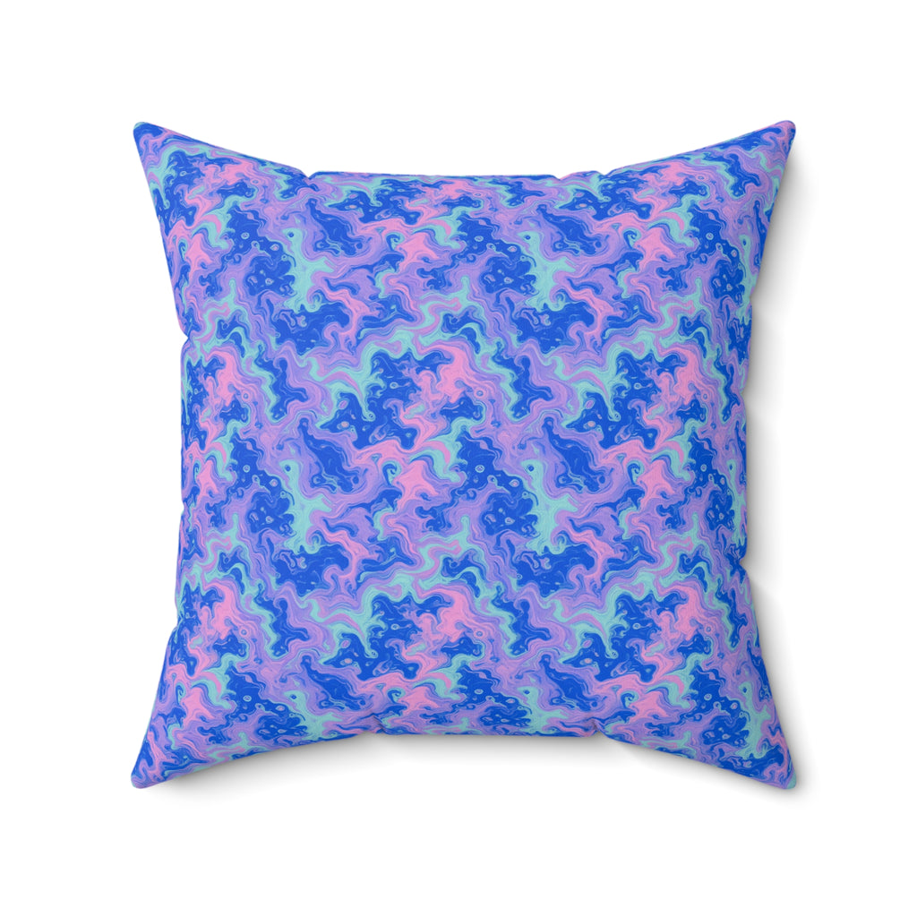 Candy Marble Veins Faux Suede Cushion – Candy Marbling Pattern