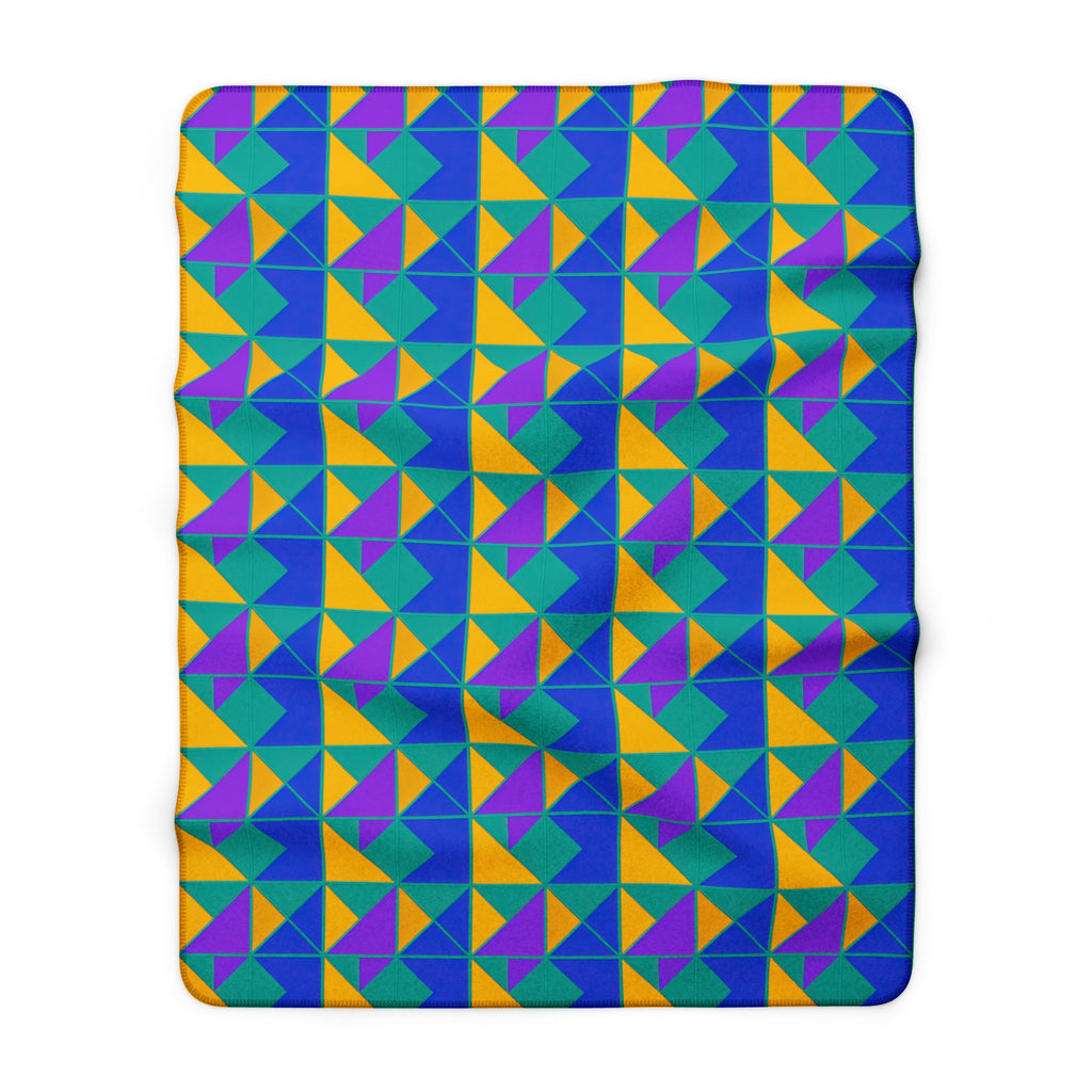 Jewel Block Quilt Sherpa Fleece Blanket – Peacock Jewel