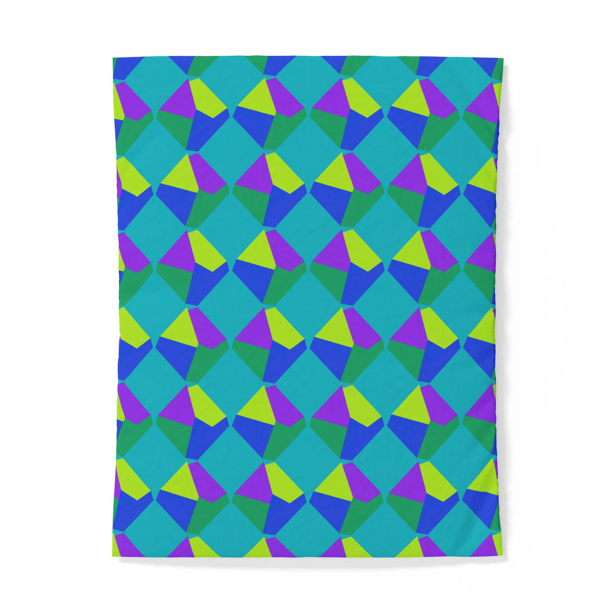 Grand Fractured Rhombus Cotton Duvet Cover – Peacock Jewel