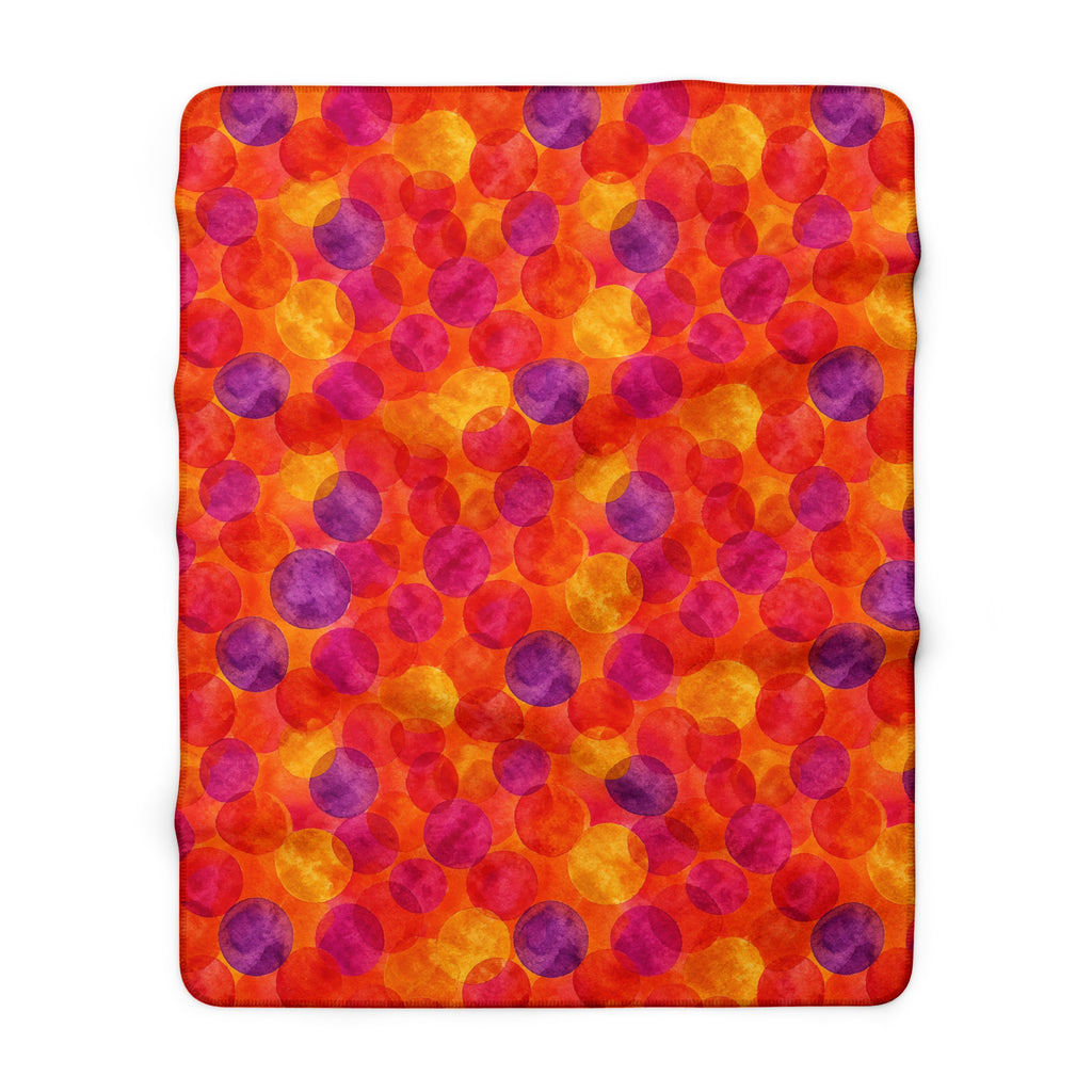 Glaze Circle Overlaps Sherpa Fleece Blanket – Wet-In-Wet Abstract Pattern