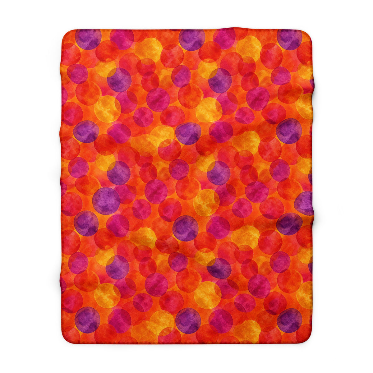 Glaze Circle Overlaps Sherpa Fleece Blanket – Wet-In-Wet Abstract Pattern