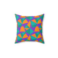 Faceted Gold Panels Faux Suede Cushion – Peacock Jewel