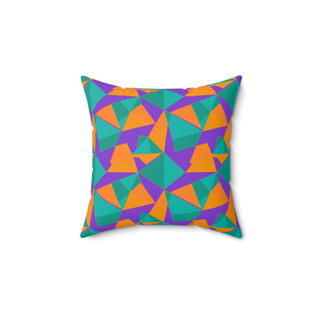 Faceted Gold Panels Faux Suede Cushion – Peacock Jewel