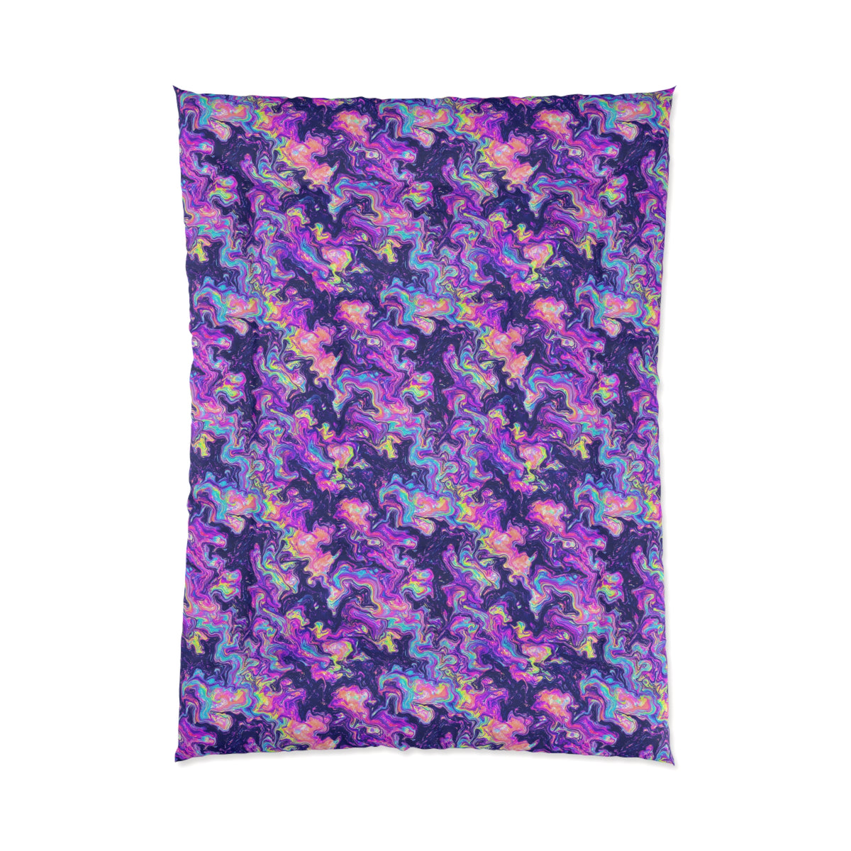 Opal Lava Marble Comforter – Holographic-Look Fluid Art Pattern