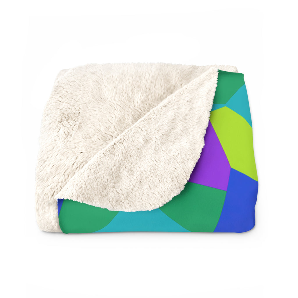 Grand Fractured Rhombus Sherpa Fleece Blanket – Peacock Jewel
