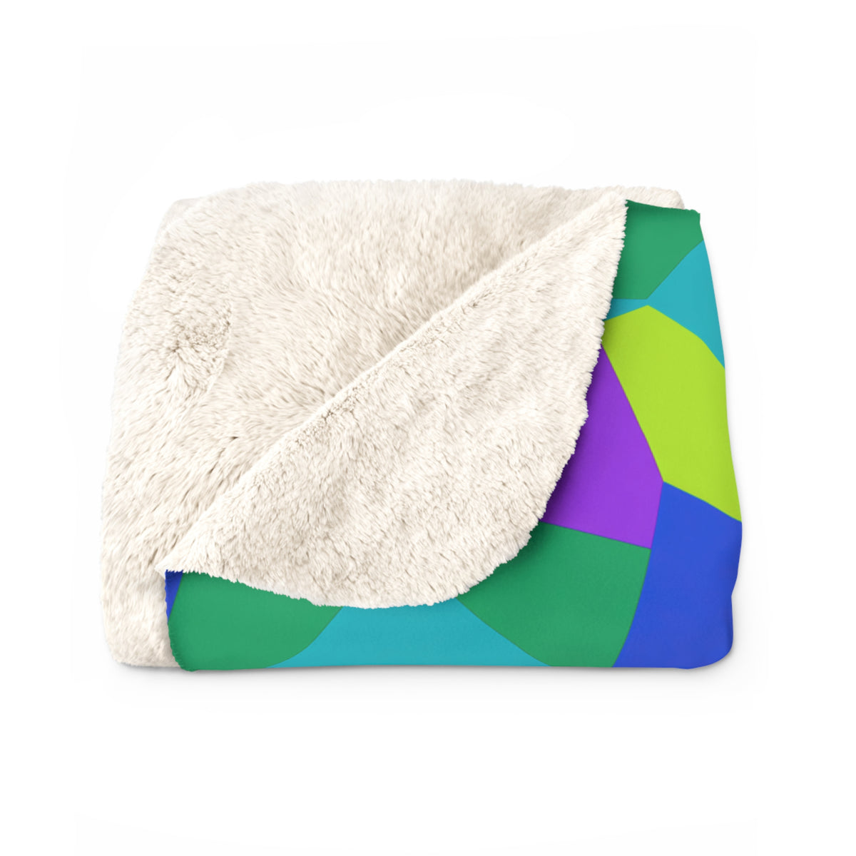 Grand Fractured Rhombus Sherpa Fleece Blanket – Peacock Jewel