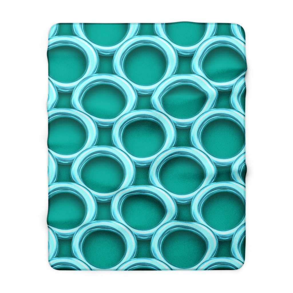 Big Ring Weave Sherpa Fleece Blanket – Peacock Jewel