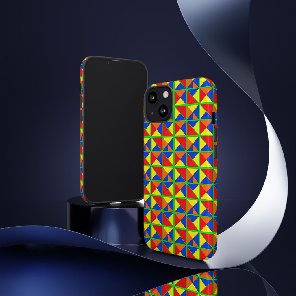 Split Square Fiesta Tough Phone Case – Cubist Geometric Pattern