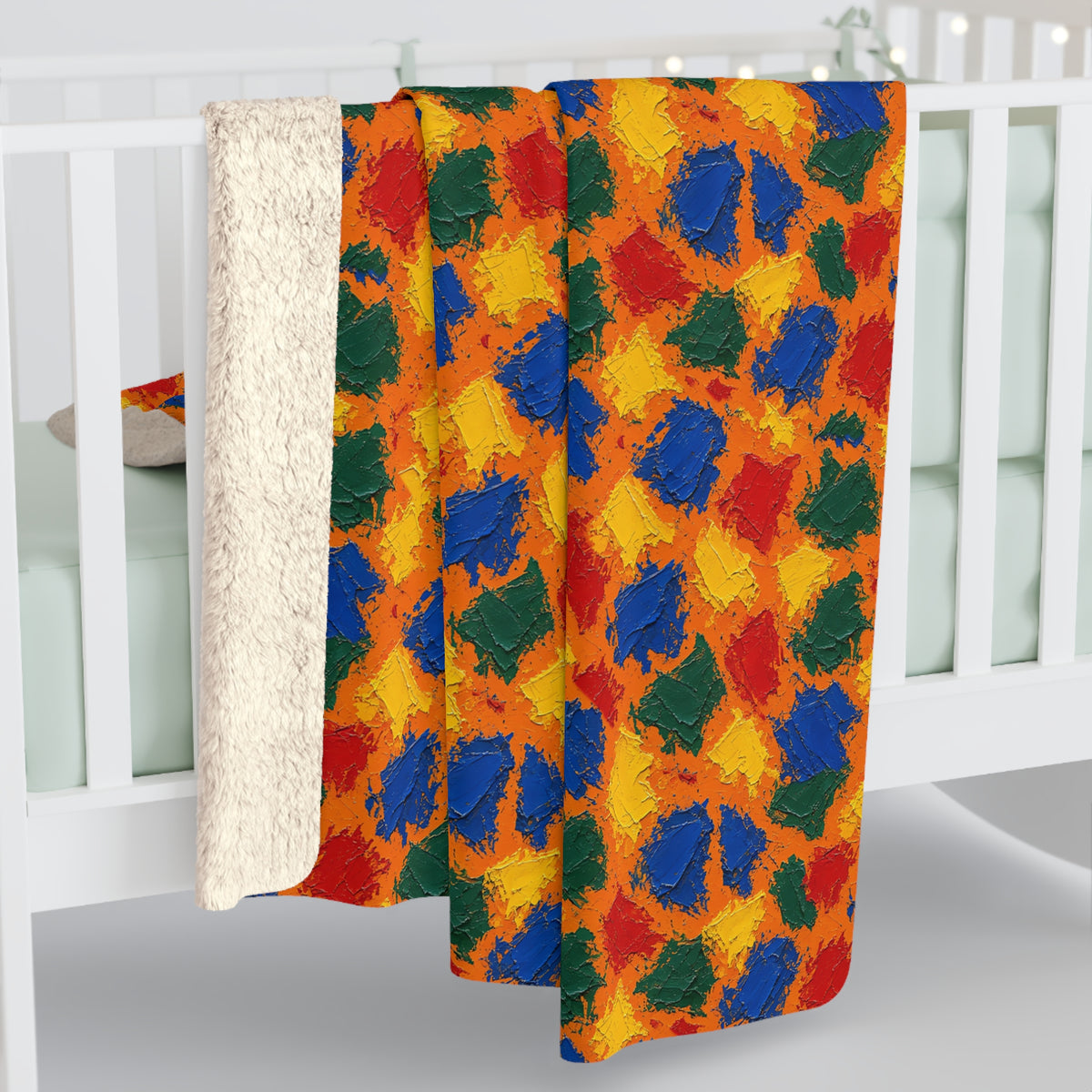Palette Knife Slabs Sherpa Fleece Blanket – Palette Knife Abstract Pattern