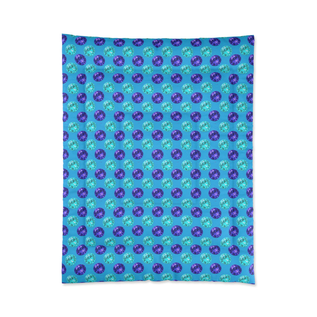 Half-Drop Gem Grid Comforter – Ice Jewel