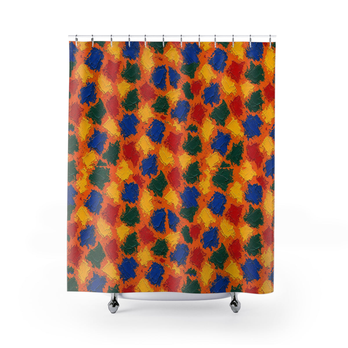 Palette Knife Slabs Shower Curtain – Palette Knife Abstract Pattern