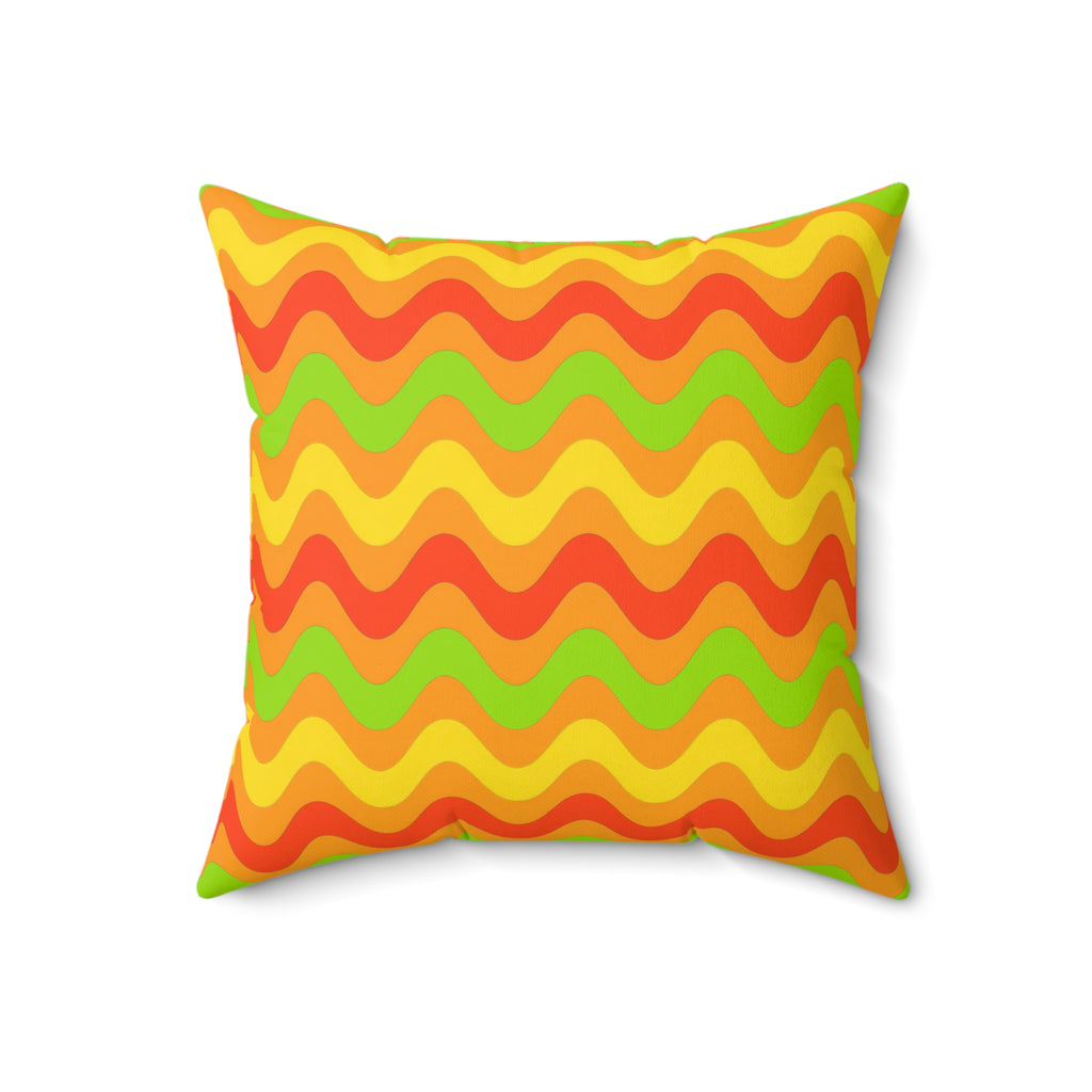 Big Ripple Chevrons Faux Suede Cushion – Hot Citrus