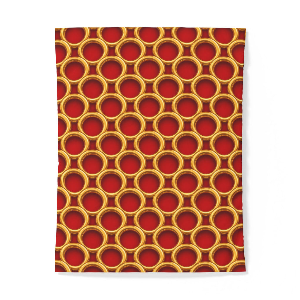 Big Gold Ring Weave Cotton Duvet Cover – Liquid Chrome Weave Pattern
