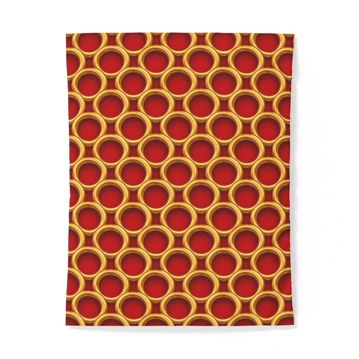 Big Gold Ring Weave Cotton Duvet Cover – Liquid Chrome Weave Pattern