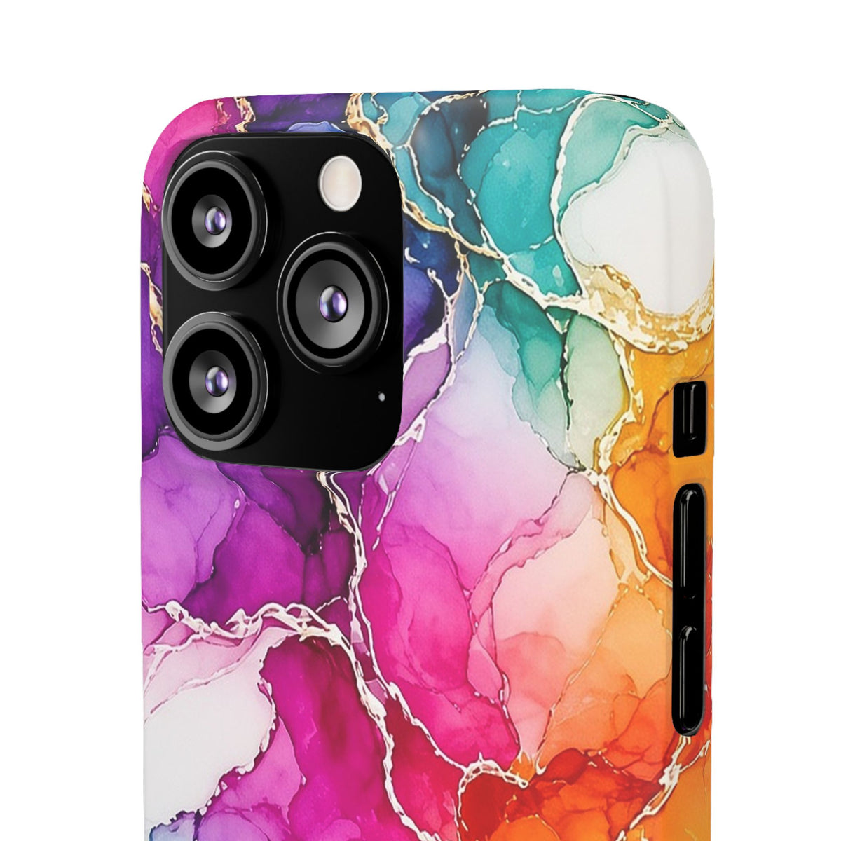 Rainbow Alcohol Ink Bloom Slim Phone Case