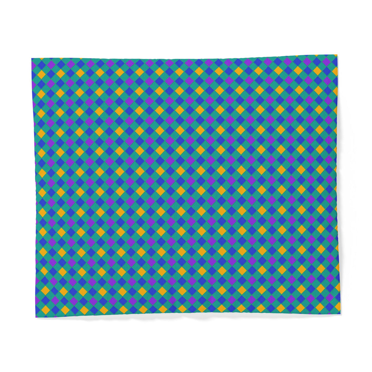 Jewel Harlequin Check Cotton Duvet Cover – Peacock Jewel