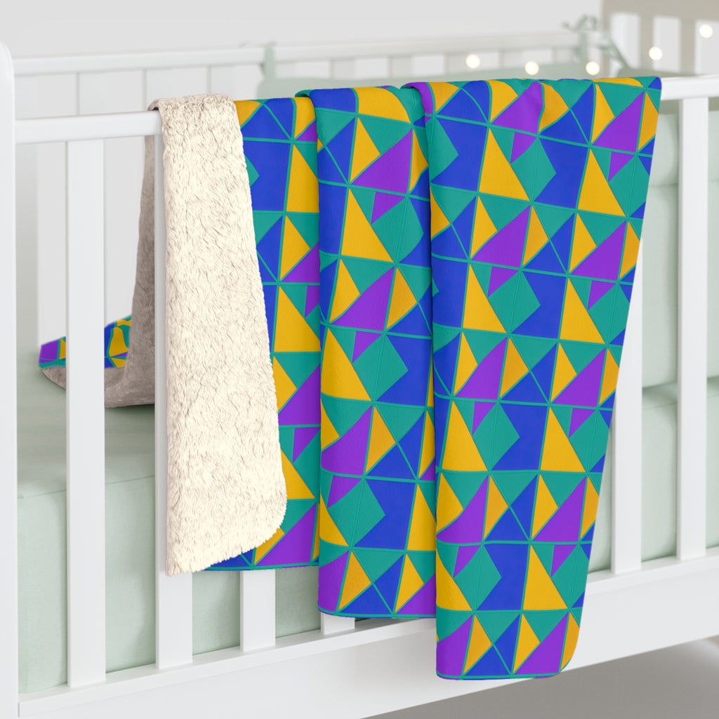 Jewel Block Quilt Sherpa Fleece Blanket – Peacock Jewel
