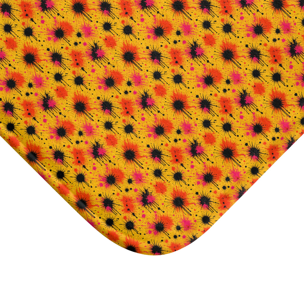 Black Ink Burst Bath Mat – Ink Splash Pattern