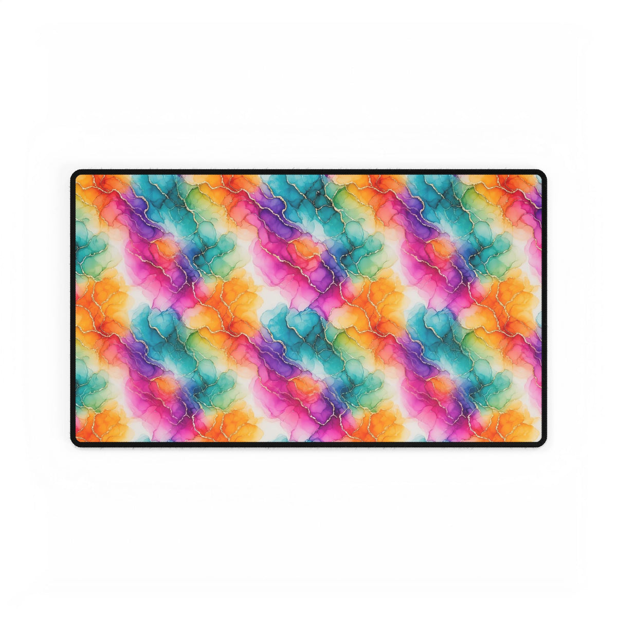 Rainbow Alcohol Ink Bloom Desk Mat