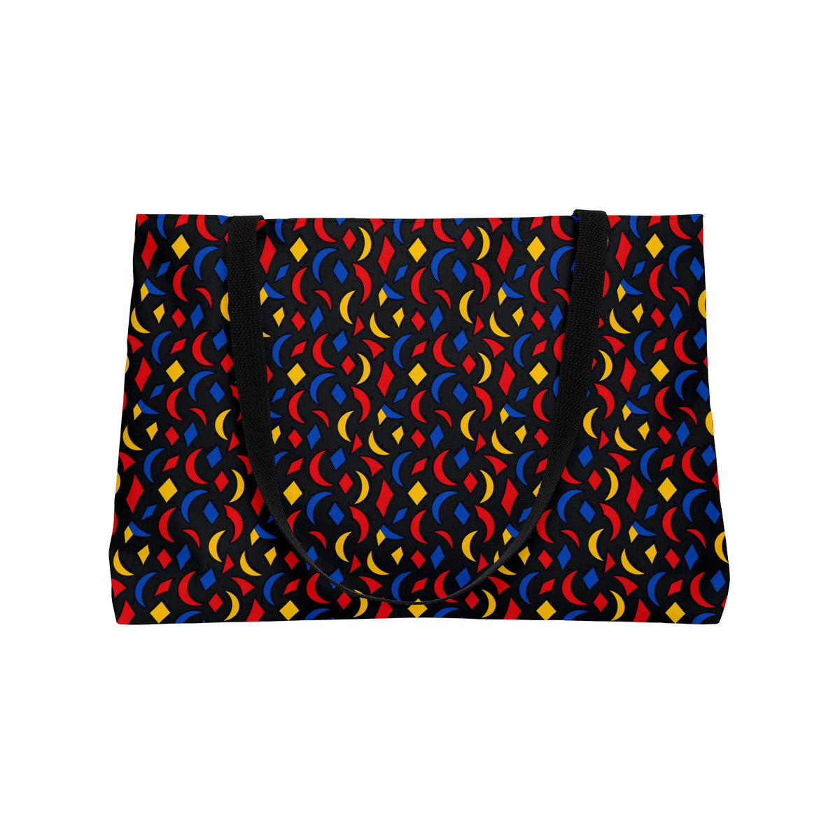 Crescent Scatter Weekender Tote Bag – Cut-Paper Abstract Pattern