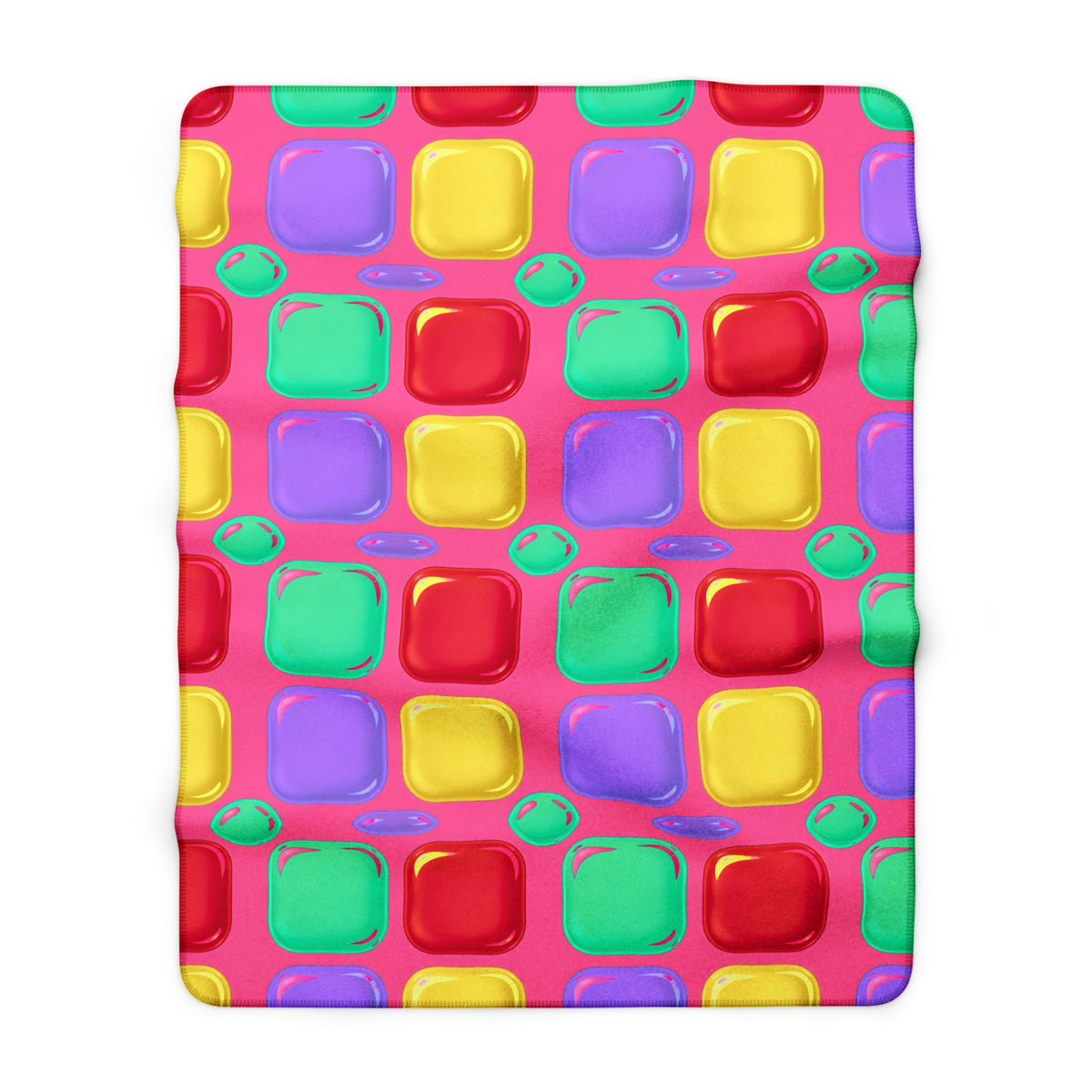 Giant Puffy Glass Cushions Sherpa Fleece Blanket – Candy Christmas