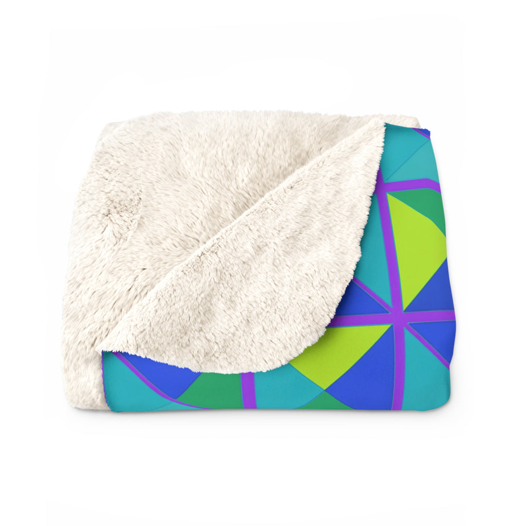 Split Square Fiesta Sherpa Fleece Blanket – Peacock Jewel