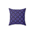 Crystal Bloom Kaleidoscope Faux Suede Cushion – Holographic-Look Geometric Pattern