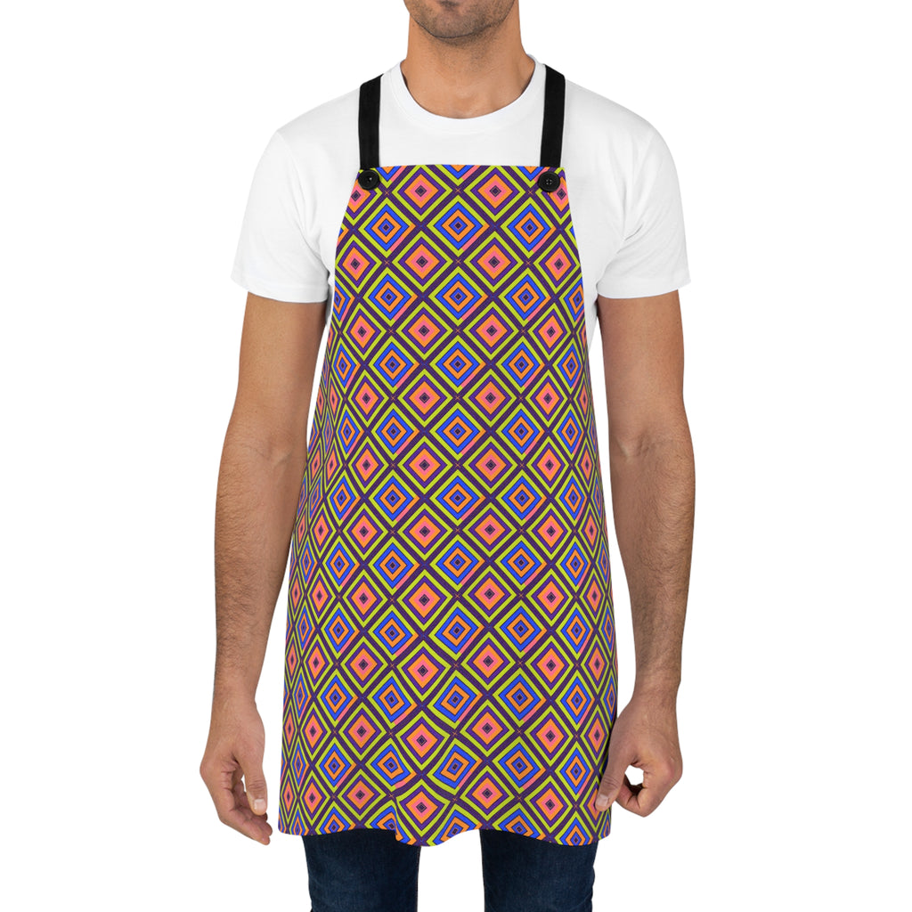 Diamond Ripples Apron – Op-Art Pattern