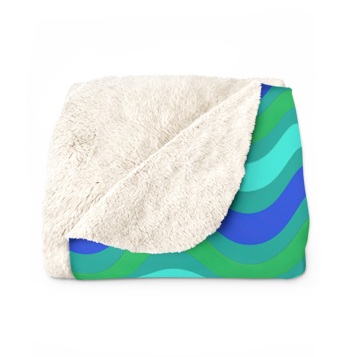 Wide Wave Interference Sherpa Fleece Blanket – Ocean Jewel
