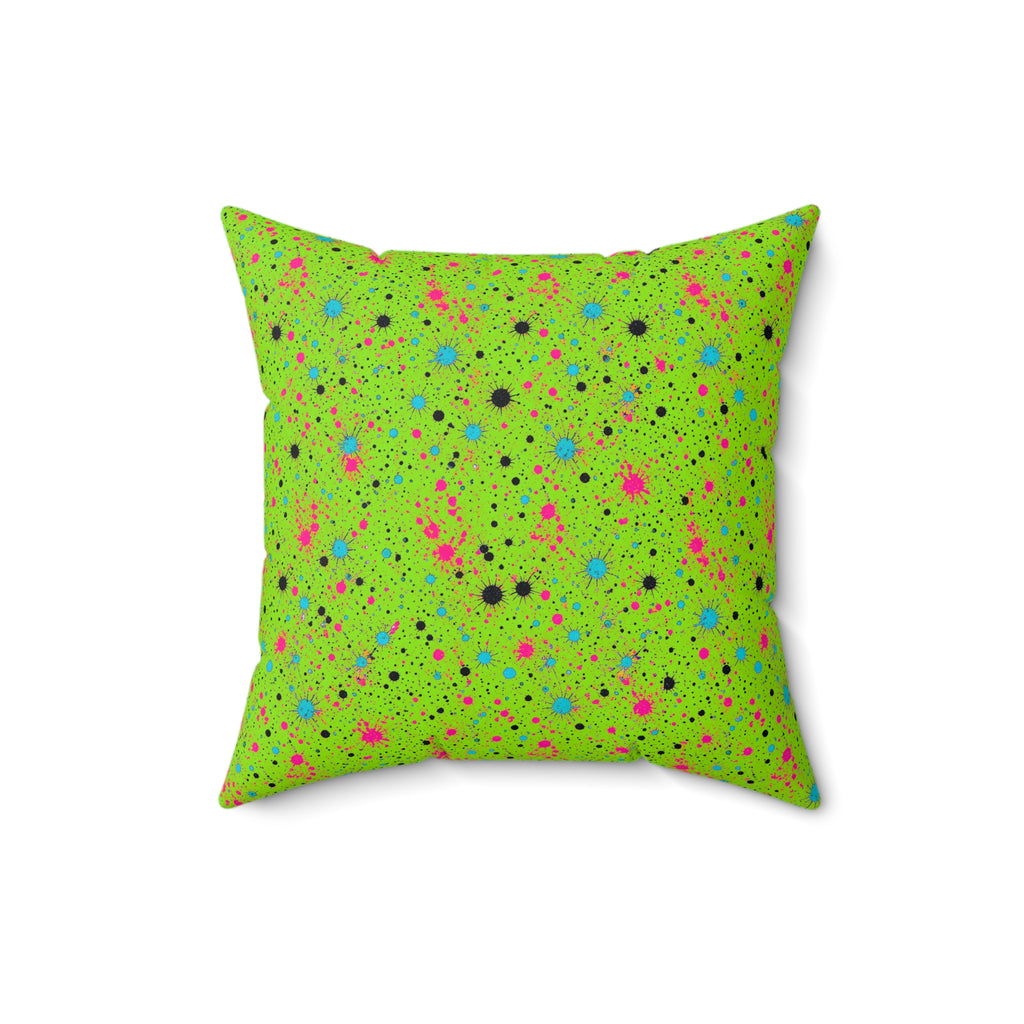 Pink Spray Field Faux Suede Cushion – Tropical Punch