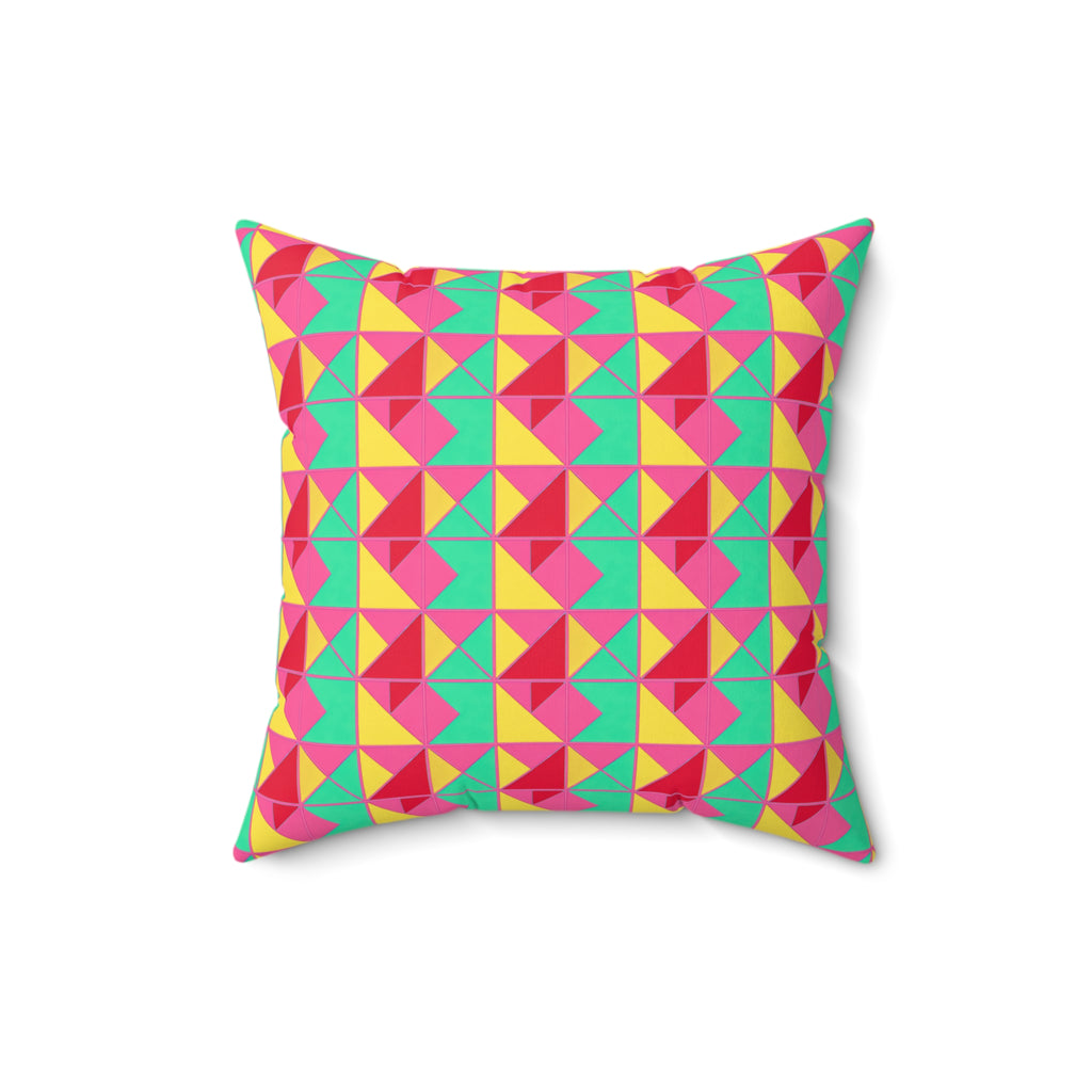 Jewel Block Quilt Faux Suede Cushion – Candy Christmas