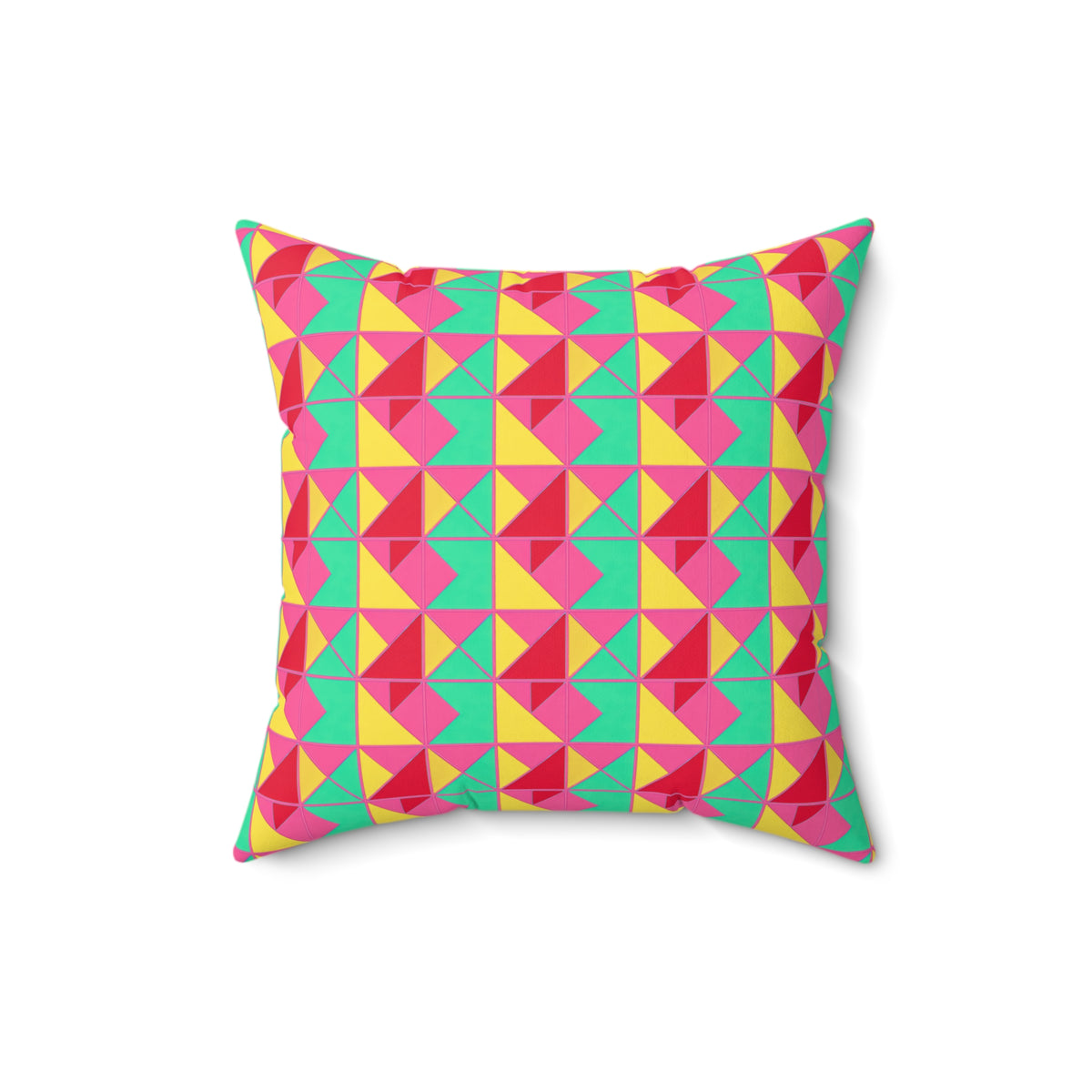 Jewel Block Quilt Faux Suede Cushion – Candy Christmas