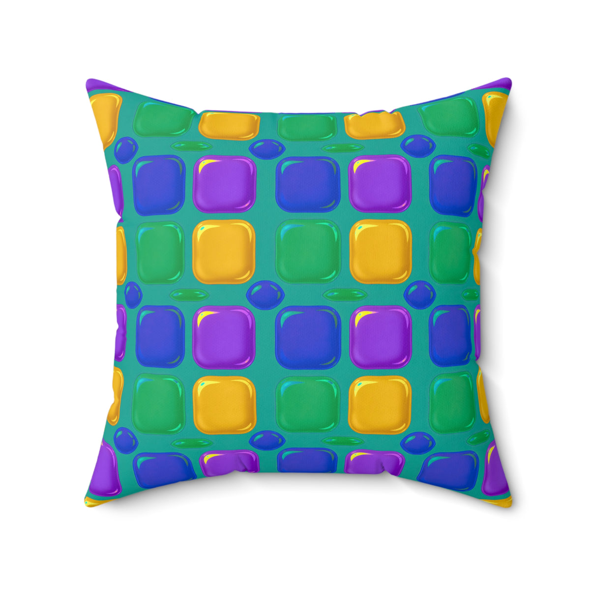Giant Puffy Glass Cushions Faux Suede Cushion – Peacock Jewel