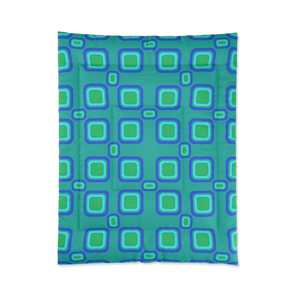 Big Ripple Squares Comforter – Ocean Jewel
