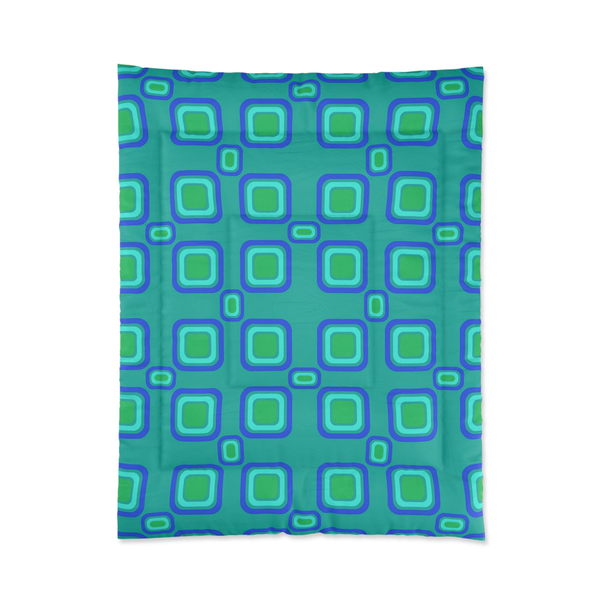 Big Ripple Squares Comforter – Ocean Jewel