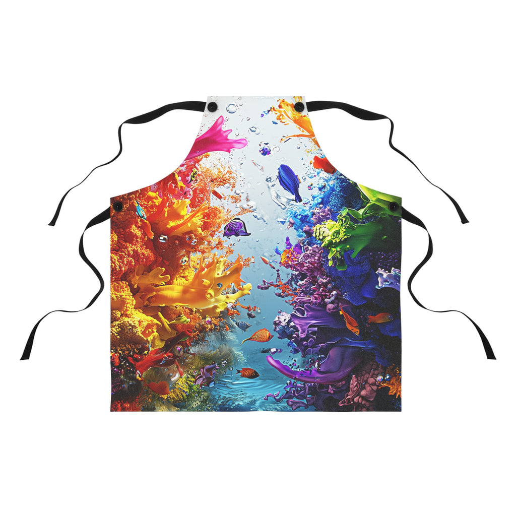 Rainbow Reef Bloom Apron – Underwater Splash Art