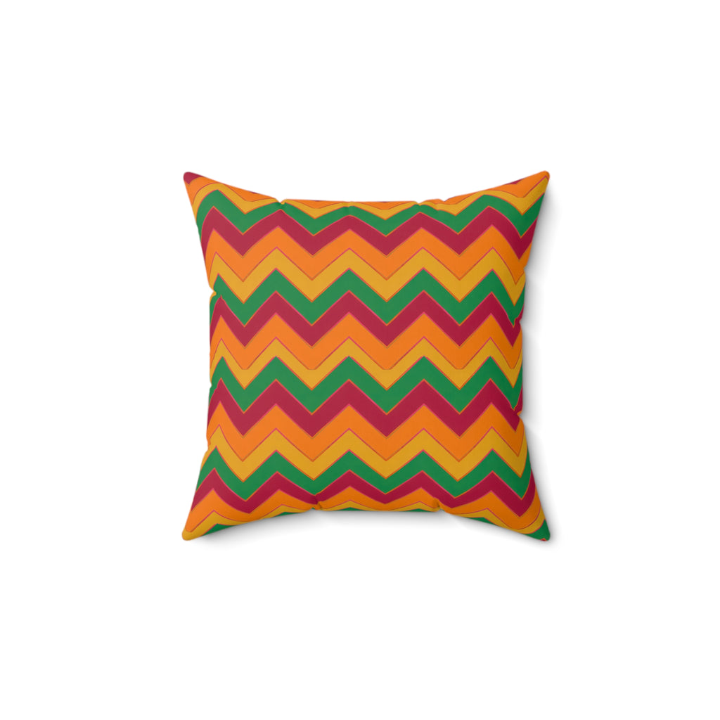 Jewel Chevron Bands Faux Suede Cushion – Cranberry Spice