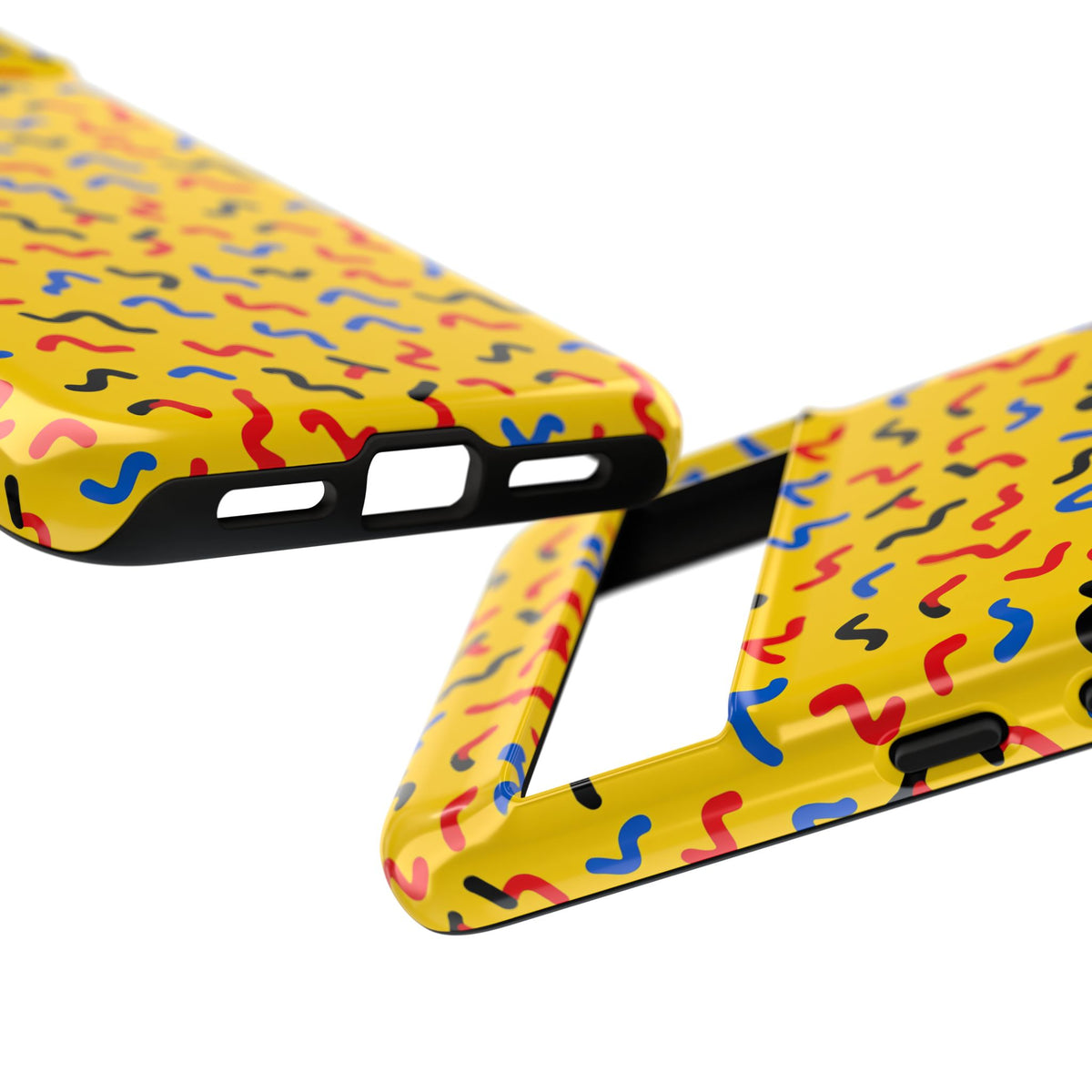 Squiggle Strokes Yellow Tough Phone Case – Bold Primary Abstract Pattern