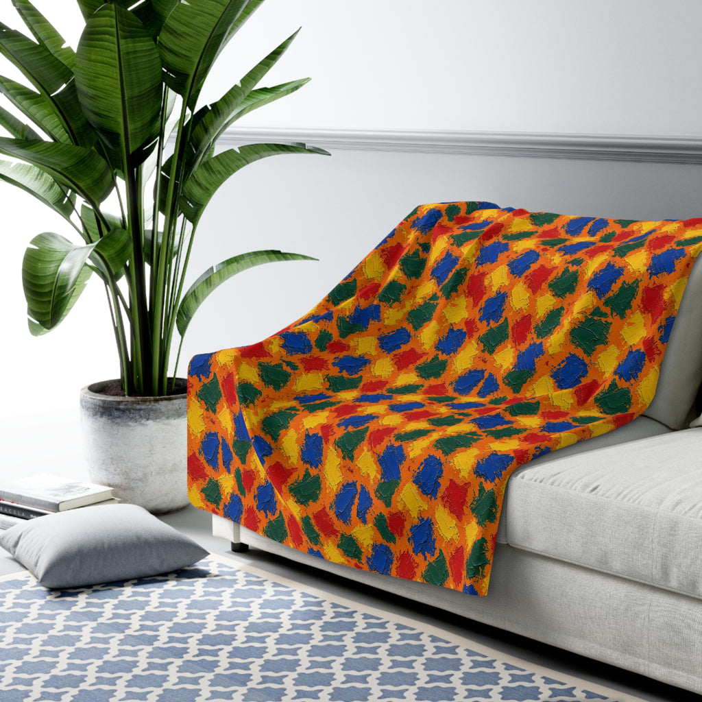 Palette Knife Slabs Sherpa Fleece Blanket – Palette Knife Abstract Pattern
