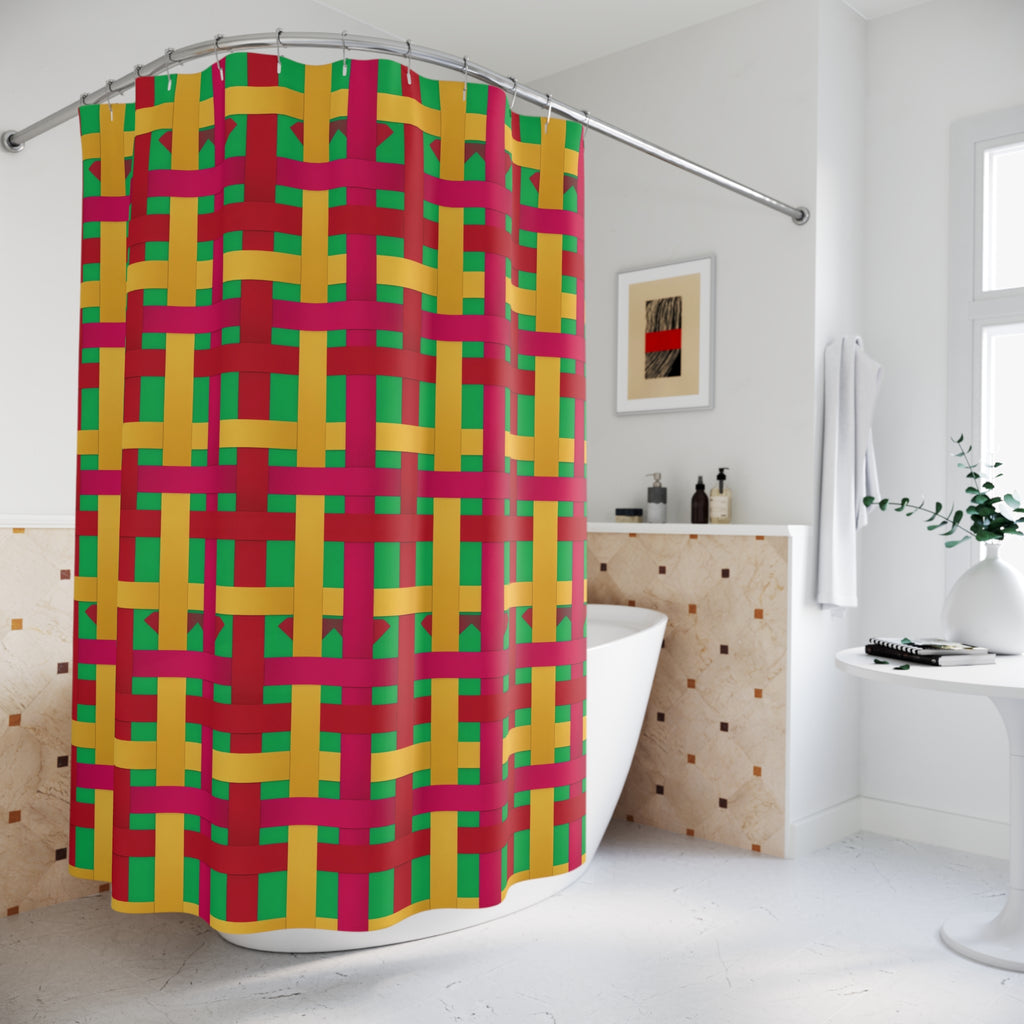 Big Jewel Ribbon Weave Shower Curtain – Ribbon Weave Pattern
