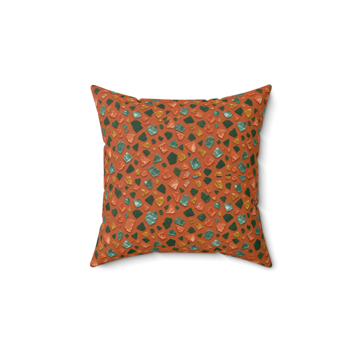 Glass Chip Sheen Faux Suede Cushion – Terrazzo Pattern