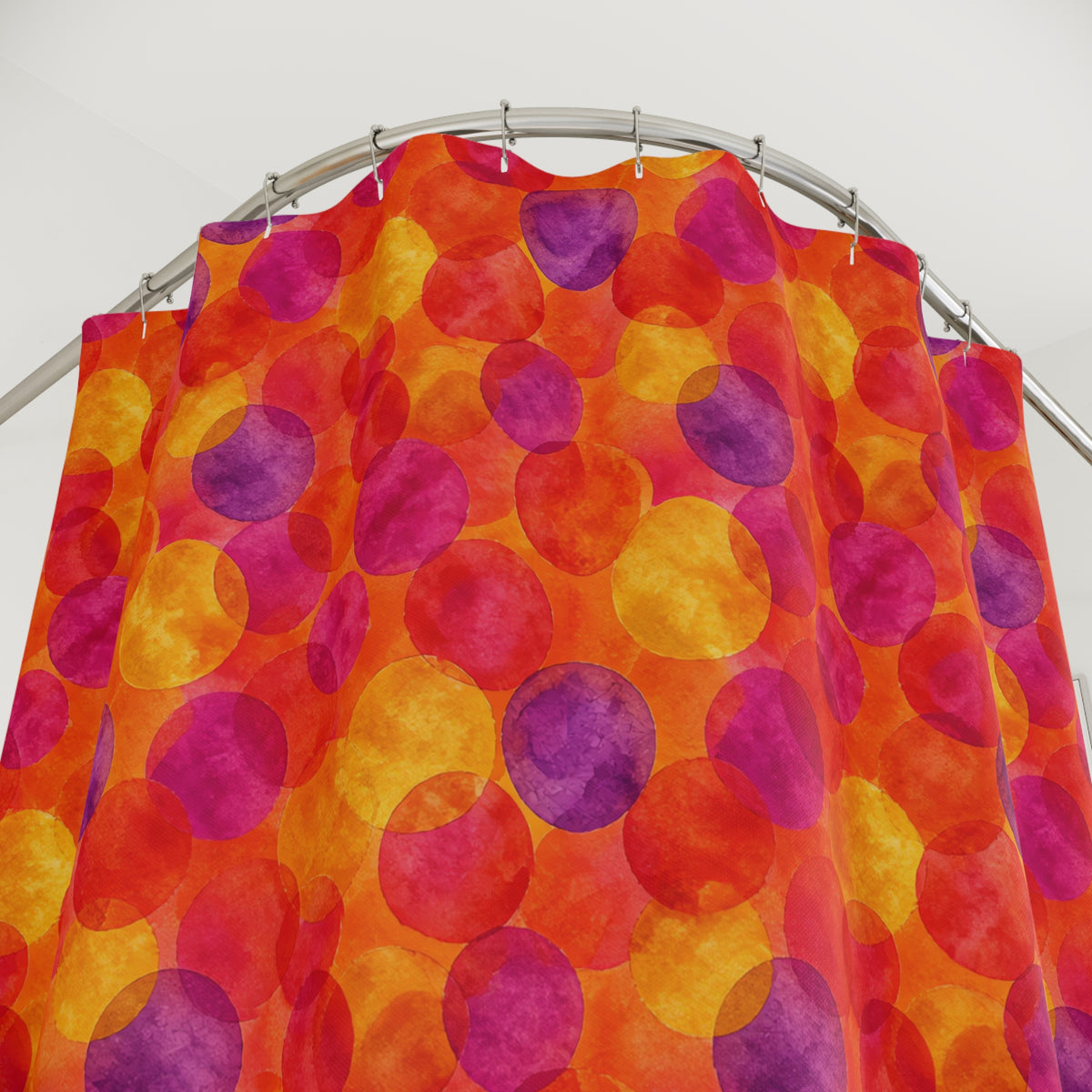 Glaze Circle Overlaps Shower Curtain – Wet-In-Wet Abstract Pattern